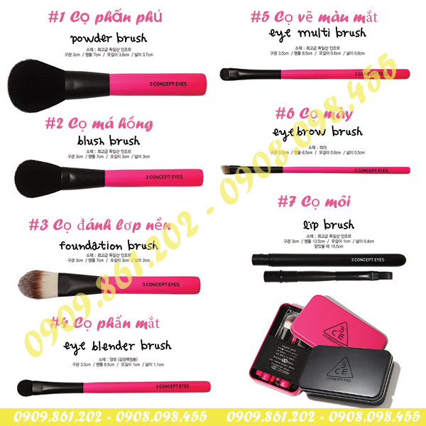 Bộ cọ 7 cây 3CE _