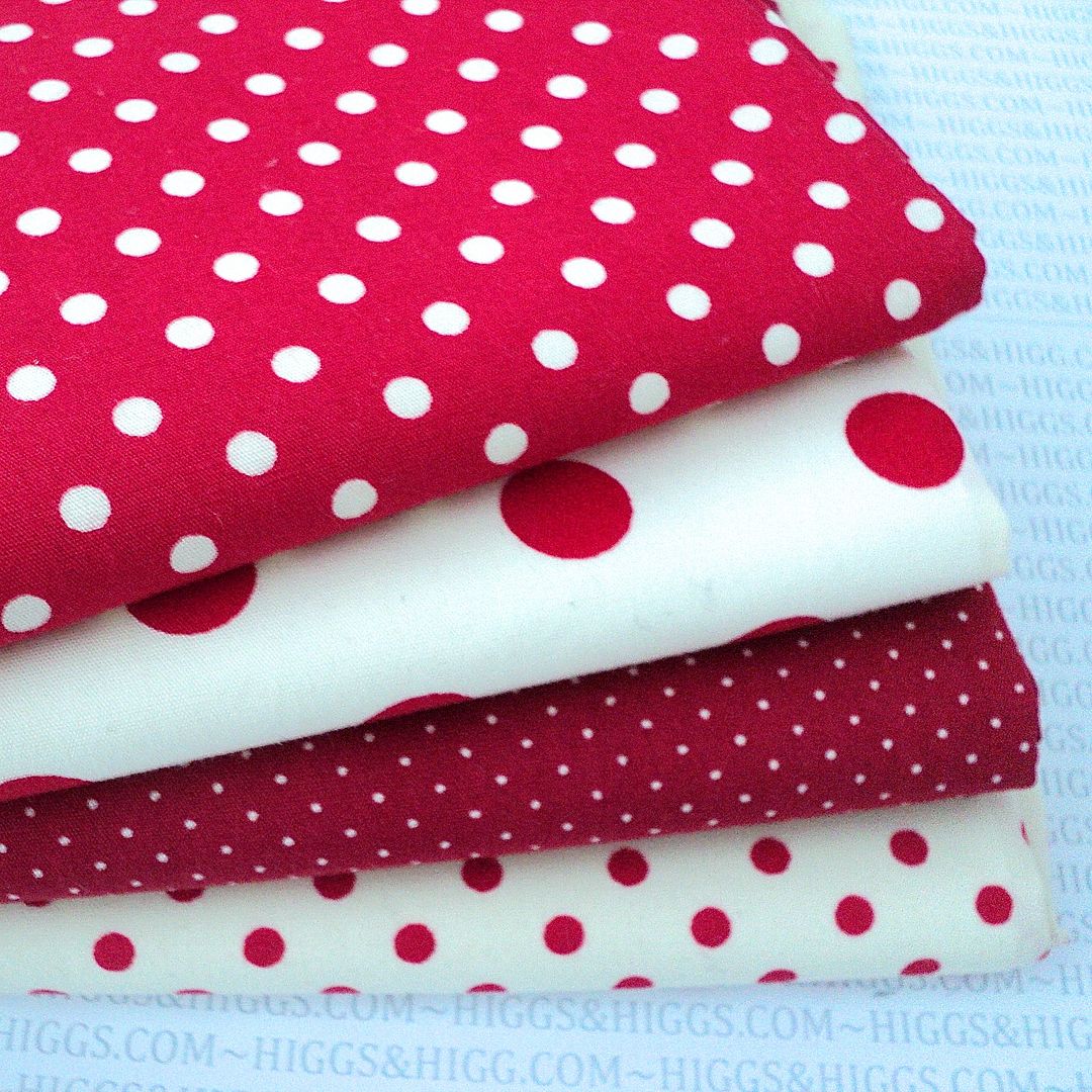 4 X FQ BUNDLE CLASSIC CHIC COTTON STRIPES AND DOTS FABRIC lots of