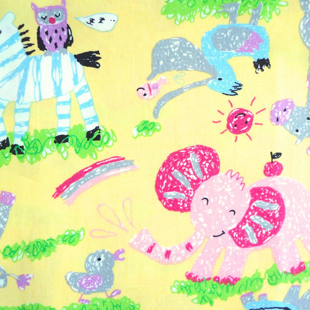 CHILDRENS NURSERY ANIMAL PRINTS 100 COTTON FABRIC baby boy girl white