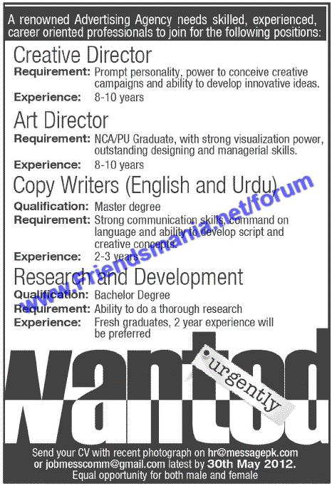 London advertising agencies jobs
