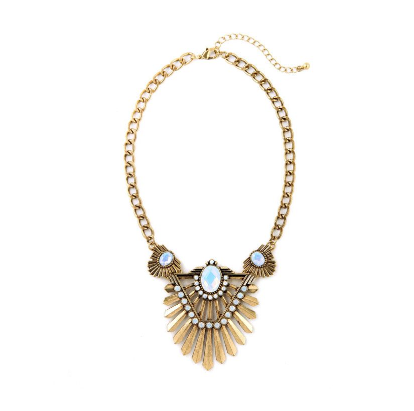 damara egyptian opal beaded rustic gold collar necklace