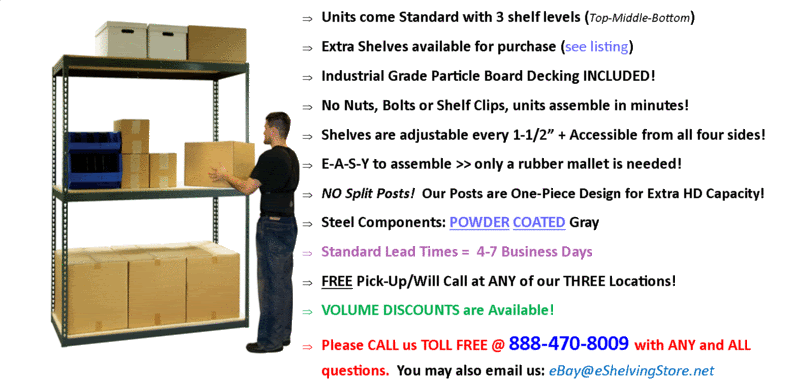 Industrial Steel Shelving Rivet Racks 24 x 96 x 7  