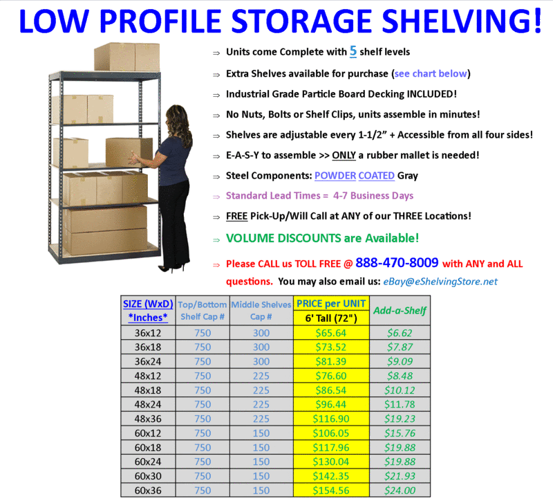 Garage Storage Shelving   Commercial Grade Double/Single Rivet Beam 