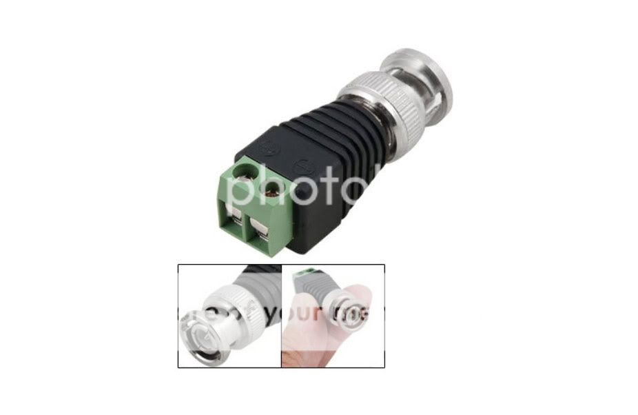 10sets CAT5 to BNC Coaxial Video Balun Male Female DC Power Connectors